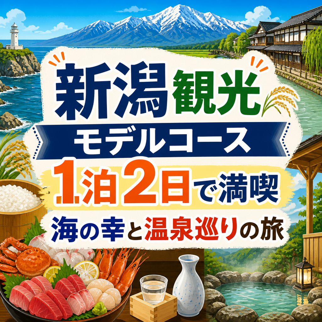 新潟観光モデルコース 1泊2日で満喫 海の幸と温泉巡りの旅